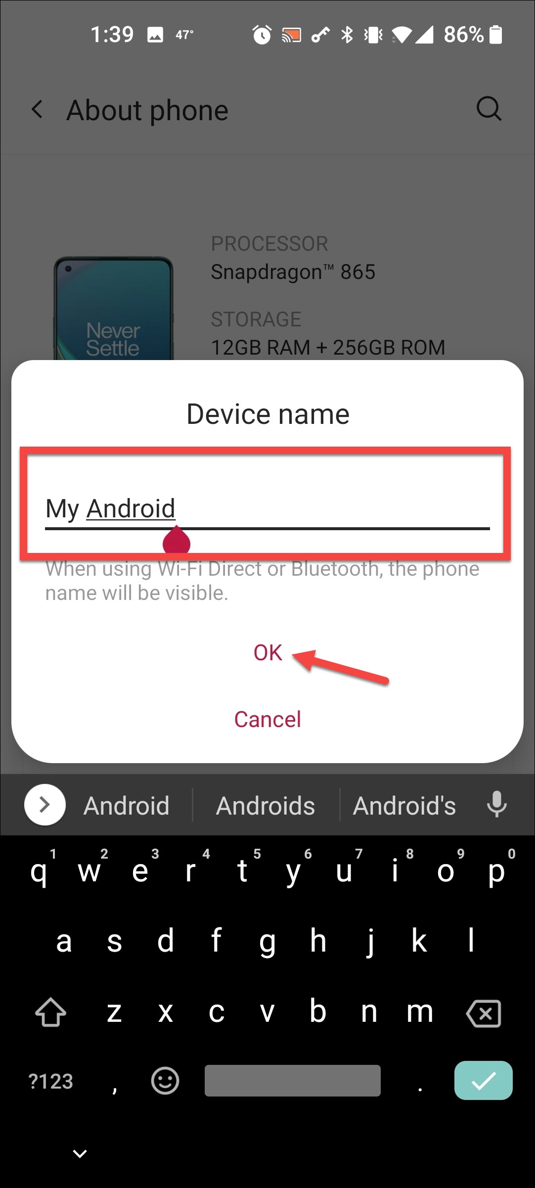 what is my device name android